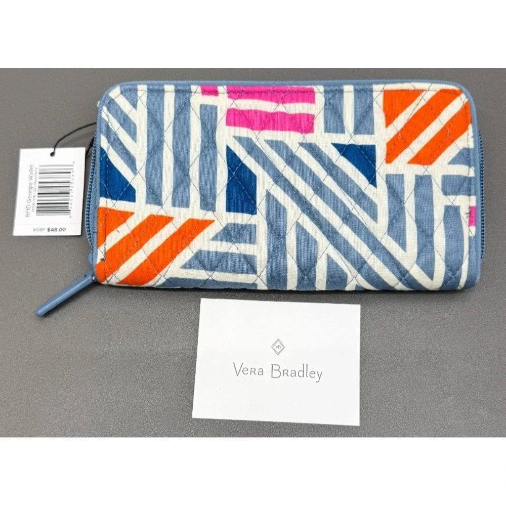VERA BRADLEY RFID Georgia Wallet Clutch in Geo Medallions Print NWT - Picture 1 of 7
